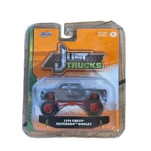 NEW! Jada Just Trucks 1999 Chevy Silverado Dooley Pickup Truck.Grey.Diecastmetal